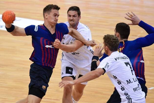 Germany Hamburg Barclaycard Arena Handball Heroes of the Handball THW Kiel FC Barcelona Hendrik Pekeler THW Lasse Andersson FC B