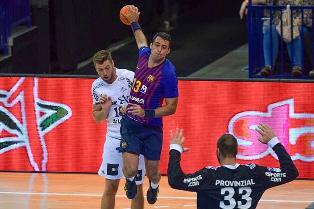 Germany Hamburg Barclaycard Arena Handball Heroes of the Handball THW Kiel FC Barcelona Niclas Ekberg Andreas Wolff THW Aitor Arino FC B