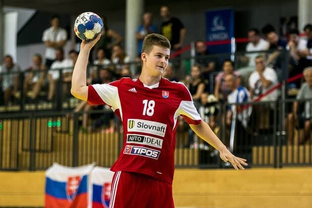 11 08 2018 Josef Welser Sports hall Tulln on the Danube AUTH EHF M18 Championship 2018 Kosovo vs Slovakia in the picture Martin Schmiedt SVK during the EHF M18 Championship 2018 Match between Kosovo and Slovakia at the Josef Welser sports hall Tulln on the Danube Austria on 2018 08 11 Tulln the Danube  EX_PUC