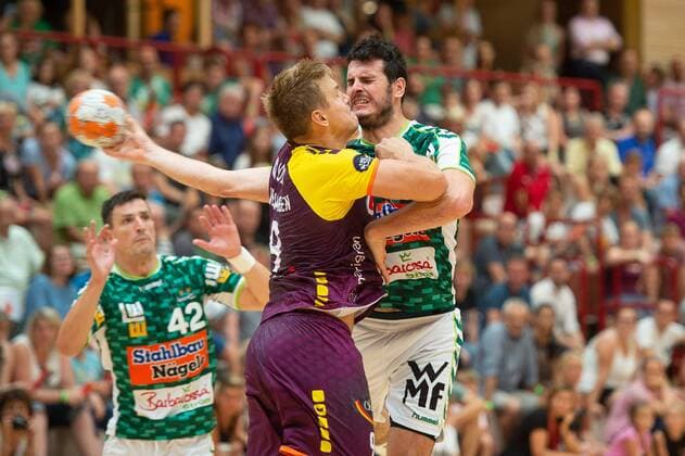 19 Ivan Sliskovic Frisch Auf Göppingen 9 Espen Lie Hansen HBC Nantes HBC Nantes vs Frisch Auf Göppingen Sparkassencup 2018 Handball Men 1 Bundesliga Ligue Nationale de Handball 12 08 2018 Sparkassen Cup Ehingen 2018 12 08 2018 Ehingen Copyright: xEIBNER Michael_Schmidtx EP_MST