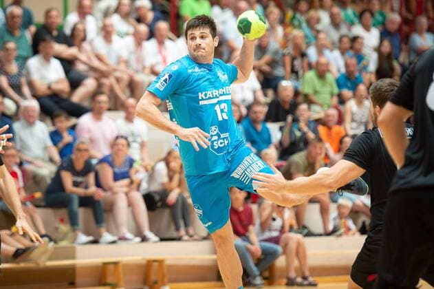 13 Robert Markotic TVB 1898 Stuttgart TVB 1898 Stuttgart vs Ribe Esbjerg HH Sparkassencup 2018 Handball Men Handboldligaen 1 Bundesliga 12 08 2018 Sparkassen Cup Ehingen 2018 12 08 2018 Ehingen Copyright: xEIBNER Michael_Schmidtx EP_MST