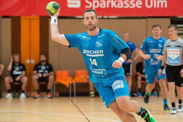14 Simon Baumgarten TVB 1898 Stuttgart TVB 1898 Stuttgart vs Ribe Esbjerg HH Sparkassencup 2018 Handball Men Handboldligaen 1 Bundesliga 12 08 2018 Sparkassen Cup Ehingen 2018 12 08 2018 Ehingen Copyright: xEIBNER Michael_Schmidtx EP_MST