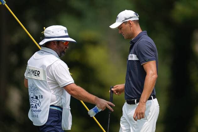 August 12, 2018 - St. Louis, Missouri, United States - Martin Kaymer (R) and his caddie Craig Connelly walk off the 9th green during the final round of the 100th PGA Golf Herren Championship at Bellerive Country Club. Golf 2018: 100th PGA Championship: Final Round - ZUMAw109 20180812_zap_w109_018 Copyright: xDebbyxWongx
