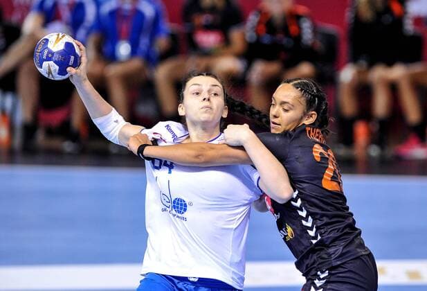 2018.08.12 Kielce Pilka reczna Mlodziezowe Mistrzostwa Swiata w Pilce Recznej Kobiet do lat 18 Rosja - Holandia N z Foto Rafal Rusek PressFocus 2018.08.12 Kielce Handball IHF Youth U18 Womens World Championship WM Weltmeisterschaft 2018 Russia - Netherlands Credit: Rafal Rusek PressFocus NEWSPIX.PL --- Newspix.pl FRANCE OUT!  20180812PF_RR081