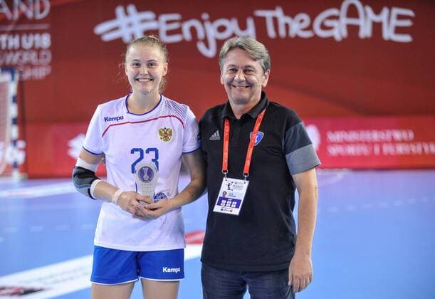 2018.08.12 Kielce Pilka reczna Mlodziezowe Mistrzostwa Swiata w Pilce Recznej Kobiet do lat 18 Rosja - Holandia N z Mikhaylichenko Elena Foto Rafal Rusek PressFocus 2018.08.12 Kielce Handball IHF Youth U18 Womens World Championship WM Weltmeisterschaft 2018 Russia - Netherlands Mikhaylichenko Elena Credit: Rafal Rusek PressFocus NEWSPIX.PL --- Newspix.pl FRANCE OUT!  20180812PF_RR086