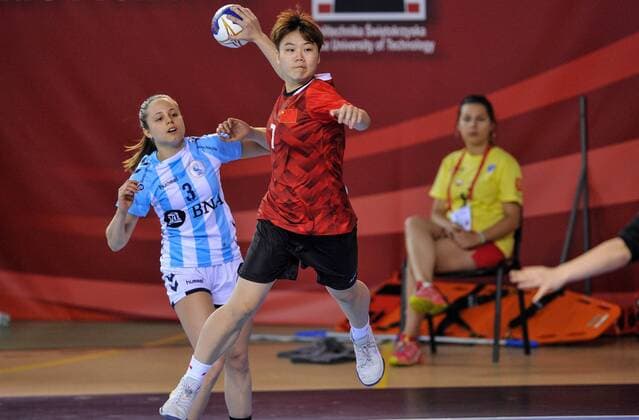 2018.08.12 Kielce Pilka reczna Mlodziezowe Mistrzostwa Swiata w Pilce Recznej Kobiet do lat 18 Argentyna - Chiny N z Yue Tang Foto Rafal Rusek PressFocus 2018.08.12 Kielce Handball IHF Youth U18 Womens World Championship WM Weltmeisterschaft 2018 Argentina - China Yue Tang Credit: Rafal Rusek PressFocus NEWSPIX.PL --- Newspix.pl FRANCE OUT!  20180812PF_RR219