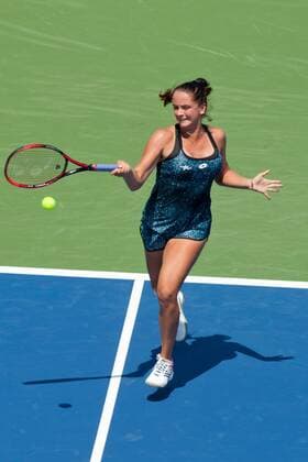 August 12, 2018 - Cincinnati, OH, USA - Western and Southern Open Tennis, Cincinnati, OH - August 12, 2018 - Viktoria Kuzmova in action against Camila Giorgi in the qualifiers for the Western and Southern Tennis tournament held in Cincinnati. - ZUMA Press World News - August 12, 2018 - ZUMAn24_ 20180812_zaf_n24_063 Copyright: xWallyxNellx