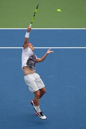 August 12, 2018 - Cincinnati, OH, USA - Western and Southern Open Tennis, Cincinnati, OH - August 12, 2018 - Marco Cecchinato in action against Adrian Mannarino in the qualifiers for the Western and Southern Tennis tournament held in Cincinnati. - ZUMA Press World News - August 12, 2018 - ZUMAn24_ 20180812_zaf_n24_071 Copyright: xWallyxNellx