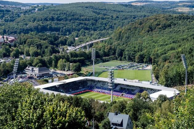 12 August 2018 Aue Erzgebirgsstadion Soccer 2 Bundesliga 2 Gameday FC Erzgebirge Aue 1 FC Magdeburg Overview of the Erzgebirgsstadion Heimstaette by Soccer Zweitligist FC Erzgebirge Aue DFL REGULATIONS PROHIBIT ANY USE OF PHOTOGRAPH AS IMAGE SEQUENCES AND OR QUASI VIDEO