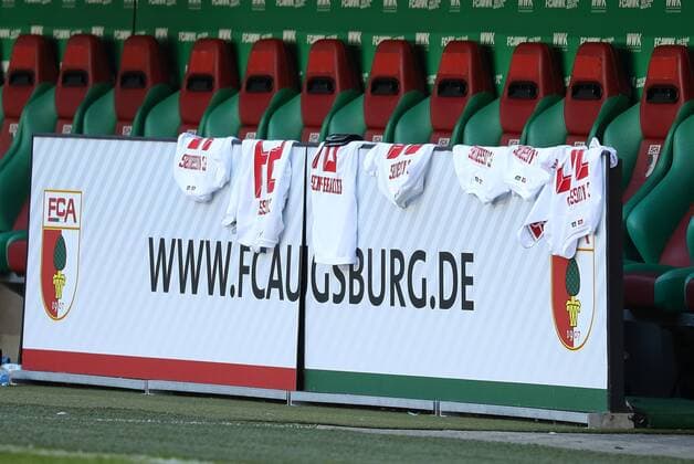 empty players bench jerseys hang over the gang family day and friendly match FC Augsburg Athletic Club Bilbao final score 0 1 12 08 2018