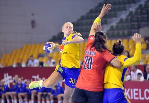 2018.08.13 Kielce Pilka reczna Mlodziezowe Mistrzostwa Swiata w Pilce Recznej Kobiet do lat 18 Egipt - Szwecja N z ANDERSSON Isabelle Foto Norbert Barczyk PressFocus 2018.08.13 Kielce Handball IHF Youth U18 Womens World Championship WM Weltmeisterschaft 2018 Egypt - Sweden ANDERSSON Isabelle Credit: Norbert Barczyk PressFocus NEWSPIX.PL --- Newspix.pl  20180813NB0014