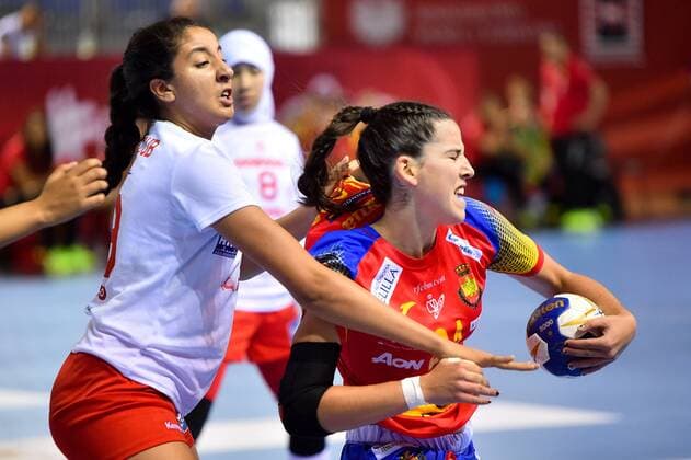 2018.08.13 Kielce Pilka reczna Mlodziezowe Mistrzostwa Swiata w Pilce Recznej Kobiet do lat 18 Hiszpania - Tunezja N z PALOMO PINEDA Maria Foto Lukasz Laskowski PressFocus 2018.08.13 Kielce Handball IHF Youth U18 Womens World Championship WM Weltmeisterschaft 2018 Spain v Tunisia PALOMO PINEDA Maria Credit: Lukasz Laskowski PressFocus NEWSPIX.PL --- Newspix.pl  20180813LUK_020