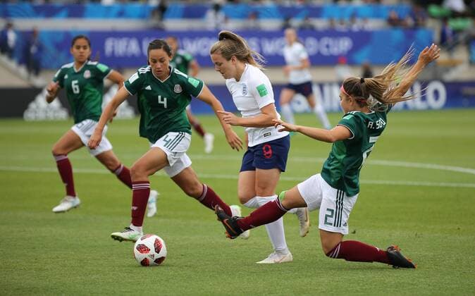 12 08 2018 xcex France Saint Malo Football Womens Football FIFA U20 Womens World Cup Womens World Cup England vs. Mexico Lauren Hemp England comes to a close