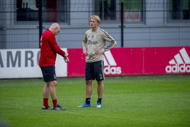 13-08-2018 VOETBAL: PERSCONFERENTIE EN TRAINING AJAX: AMSTERDAM Kasper Dolberg (Ajax) Foto: SCS Michel Utrecht xVIxVIxImagesx xSoenarxChamidxsportfotografiexIVx 11770551