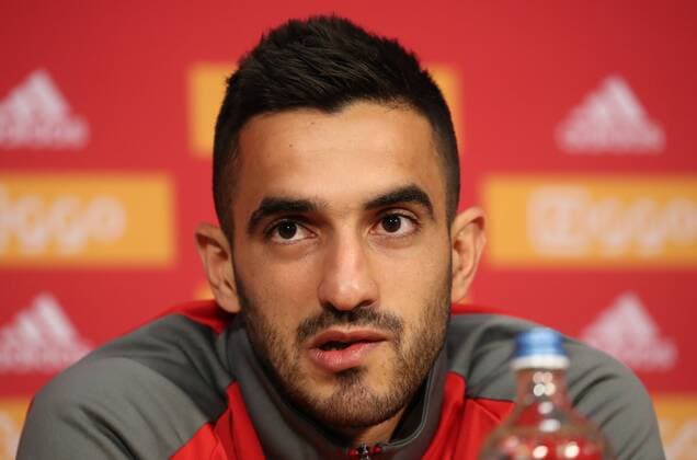 Standard s Konstantinos Laifis pictured during a press conference PK Pressekonferenz of Belgian soccer team Standard de Liege, Monday 13 August 2018 in Amsterdam, the Netherlands. The team is preparing for the return leg of the third qualifying round of the UEFA Champions League against Dutch club AFC Ajax. VIRGINIExLEFOUR  x05405454x