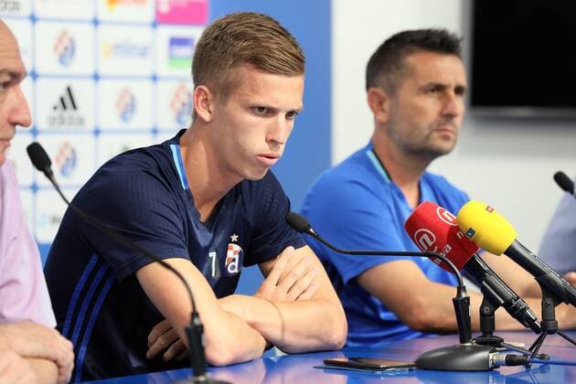 GNK Dinamo press conference PK Pressekonferenz - Zagreb, Croatia 13.08.2018., Zagreb, Croatia - Nenad Bjelica and Dani Olmo from GNK Dinamo held press conference befpore match with FC Astana .  JuricaxGaloic PIXSELL