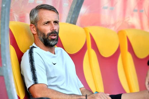 SOCCER - UEFA CL quali, Shkendija vs RBS SKOPJE,MACEDONIA,13.AUG.18 - SOCCER - UEFA Champions League, qualification, KF Shkendija vs Red Bull Salzburg, training. Image shows head coach Marco Rose (RBS). GEPAxpictures xFlorianxErtl