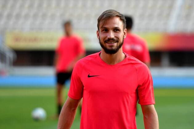 SOCCER - UEFA CL quali, Shkendija vs RBS SKOPJE,MACEDONIA,13.AUG.18 - SOCCER - UEFA Champions League, qualification, KF Shkendija vs Red Bull Salzburg, training. Image shows Andreas Ulmer (RBS). GEPAxpictures xFlorianxErtl
