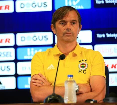 Fenerbahce s Football Team Coach Phillip Cocu gives a press conference PK Pressekonferenz on the eve of the team s a day before their UEFA Champions League qualification second leg match against Benfica on August 13 , 2018 in Istanbul , Turkey. 