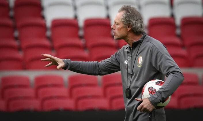 Standard s head coach Michel Preud homme pictured during a training session of Belgian soccer team Standard de Liege, Monday 13 August 2018 in Amsterdam, the Netherlands. The team is preparing for the return leg of the third qualifying round of the UEFA Champions League against Dutch club AFC Ajax. VIRGINIExLEFOUR  x05405477x