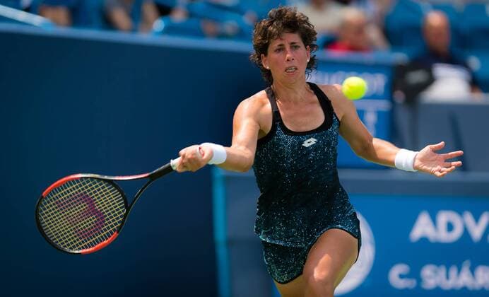 August 13, 2018 - Carla Suarez Navarro of Spain in action during the first round at the 2018 Western & Southern Open WTA Tennis Damen Premier 5 tennis tournament. Cincinnati, Ohio, USA, August 13th, 2018. 2018 Western & Southern Open - 13 Aug - ZUMAa181 20180813_zaa_a181_016 Copyright: xAFP7x