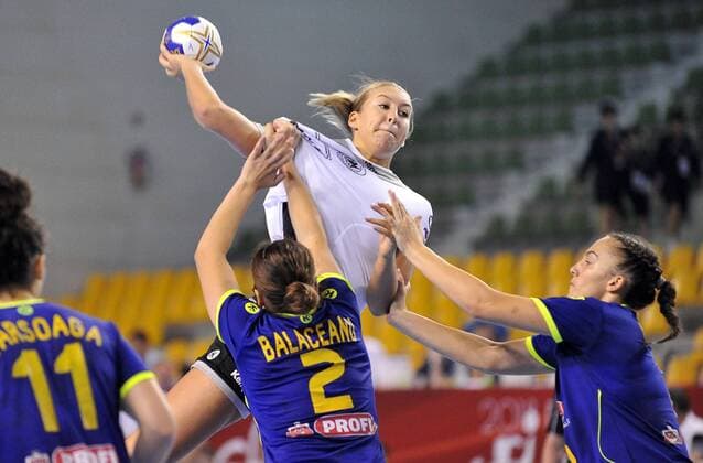 2018.08.13 Kielce Pilka reczna Mlodziezowe Mistrzostwa Swiata w Pilce Recznej Kobiet do lat 18 Niemcy - Rumunia N z Foto Norbert Barczyk PressFocus 2018.08.13 Kielce Handball IHF Youth U18 Womens World Championship WM Weltmeisterschaft 2018 Germany - Romania Credit: Norbert Barczyk PressFocus NEWSPIX.PL --- Newspix.pl FRANCE OUT!  20180813NB0156