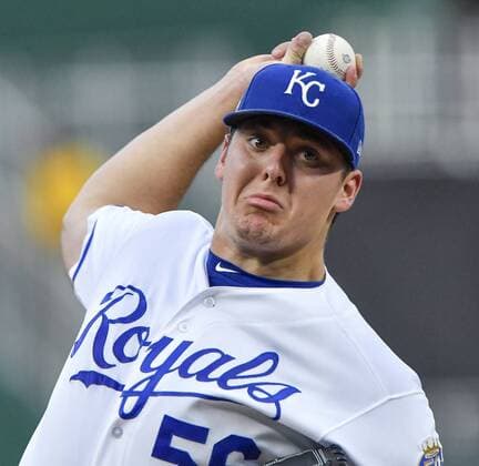 August 13, 2018 - Kansas City, MO, USA - Kansas City Royals starting pitcher Brad Keller throws against the Toronto Blue Jays on Monday, Aug. 13, 2018, at Kauffman Stadium in Kansas City, Mo. Toronto at Kansas City - ZUMAm67_ 20180813_zaf_m67_044 Copyright: xJohnxSleezerx