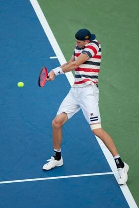 August 13, 2018 - Cincinnati, OH, USA - Western and Southern Open Tennis, Cincinnati, OH - August 13, 2018 - John Isner in action against Sam Querrey in the first round of the Western and Southern Tennis tournament held in Cincinnati. - ZUMA Press World News - August 13, 2018 - ZUMAn24_ 20180813_zaf_n24_012 Copyright: xWallyxNellx