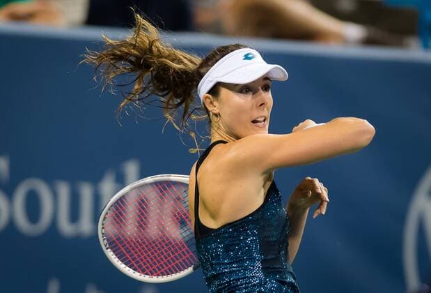 August 13, 2018 - Alize Cornet of France in action during her first-round match at the 2018 Western & Southern Open WTA Tennis Damen Premier 5 tennis tournament. Cincinnati, Ohio, USA, August 13th 2018. 2018 Western & Southern Open - 13 Aug - ZUMAa181 20180813_zaa_a181_083 Copyright: xAFP7x