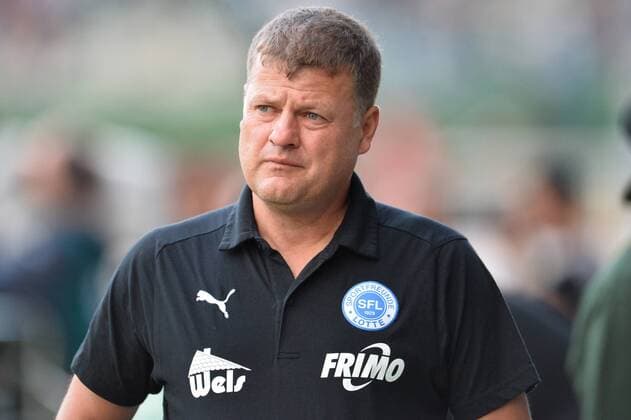 Football 3 League 4 Gameday Preußen Münster Sportfreunde Lotte on 13 08 2018 at the Sportanlage Preußen Münster Stadium in Münster Matthias Maucksch Head coach Lotte xTTx