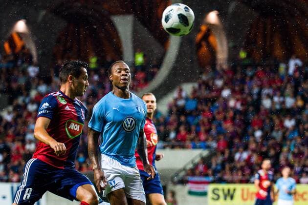180814 Carlos Strandberg or Malmö FF during the UEFA Champions League qualifying match between Vidi and Malmö FF on August 14, 2018 in Felcsut Photo Ludvig Thunman BILDBYR N code LT 35516  Copyright: LUDVIGxTHUNMAN BB180814LT035