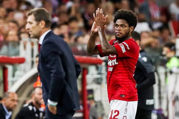 MOSCOW, RUSSIA - AUGUST 14, 2018: Spartak Moscowâ€™s Luiz Adriano shown the red card in their 2018-19 UEFA Champions League third qualifying round match against PAOK Thessaloniki at Moscow s Otrkitie Arena. Stanislav Krasilnikov TASS  TS08CC1E