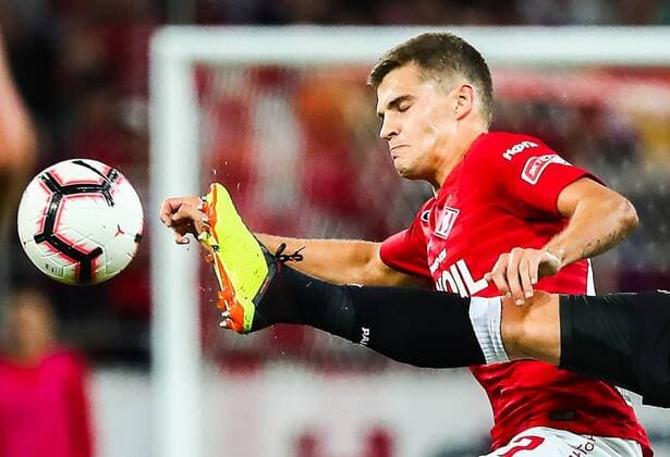 Sport Themen der Woche KW33 Sport Bilder des Tages MOSCOW, RUSSIA - AUGUST 14, 2018: Spartak Moscowâ€™s Roman Zobnin in their 2018-19 UEFA Champions League third qualifying round match against PAOK Thessaloniki at Moscow s Otkritie Arena. Anton Novoderezhkin TASS  TS08CC45