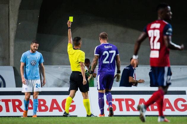 180814 goalkeeper Johan Dahlin or Malmö FF during the UEFA Champions League qualifying match between Vidi and Malmö FF on August 14, 2018 in Felcsut Photo Ludvig Thunman BILDBYR N code LT 35516  Copyright: LUDVIGxTHUNMAN BB180814LT082