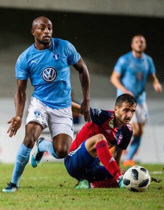 180814 Fouad Bachirou or Malmö FF during the UEFA Champions League qualifying match between Vidi and Malmö FF on August 14, 2018 in Felcsut Photo Ludvig Thunman BILDBYR N code LT 35516  Copyright: LUDVIGxTHUNMAN BB180814LT086