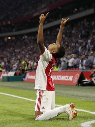 David Neres of Ajax during the UEFA Champions League third round qualifying second leg match between Ajax Amsterdam and Royal Standard de Liege at the Johan Cruijff Arena on August 14, 2018 in Amsterdam, The Netherlands UEFA Champions League 2018 2019 xVIxVIxImagesx xMauricexvanxSteenxIVx 11777496