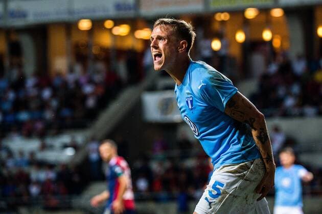 180814 Sören Rieks of Malmö FF reacts during the UEFA Champions League qualifying match between Vidi and Malmö FF on August 14, 2018 in Felcsut Photo Ludvig Thunman BILDBYRAN code LT 35516  Copyright: LUDVIGxTHUNMAN BB180814LT095