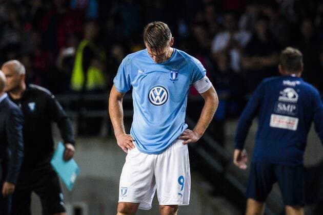 180814 Markus Rosenberg or Malmö FF looks dejected after the UEFA Champions League qualifying match between Vidi and Malmö FF on August 14, 2018 in Felcsut Photo Ludvig Thunman BILDBYRAN code LT 35516  Copyright: LUDVIGxTHUNMAN BB180814LT132