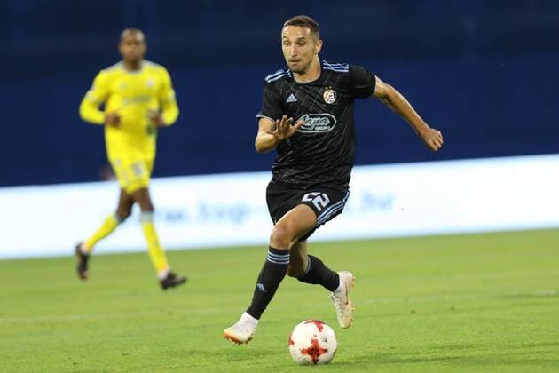 Zagreb, 14.8.2018. - Stadium Maksimir, UEFA Champions League 2018 2019. Third Qualifying Round. GNK Dinamo (dark-blue) - FC Astana (yellow) 1:0 Marin Leovac (22) 