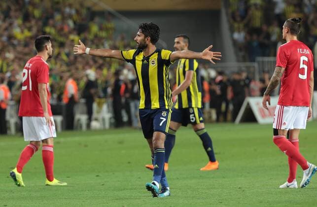 Alper Potuk of Fenerbahce during the UEFA Champions League qualifying second leg match between Fenerbahce and Benfica at Ulker Arena in Istanbul , Turkey on August 14 , 2018. 