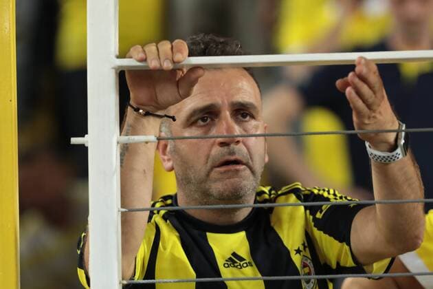 Fans of Fenerbahce during the UEFA Champions League qualifying second leg match between Fenerbahce and Benfica at Ulker Arena in Istanbul , Turkey on August 14 , 2018. 