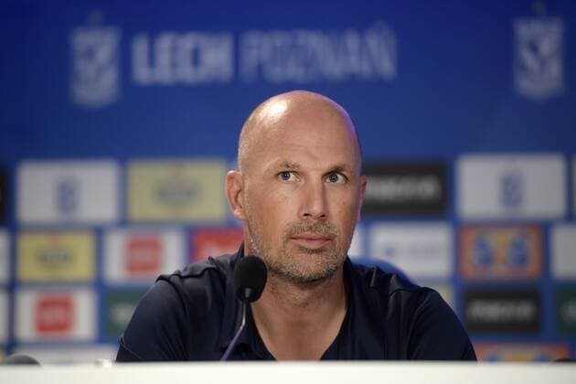 Genk s head coach Philippe Clement pictured during the press conference PK Pressekonferenz of Belgian first division soccer team KRC Genk, Wednesday 15 August 2018 in Poznan, Poland, ahead of the return leg of the third qualification game of Genk in the Europa League competition, against Poland club Lech Poznan, tomorrow. YORICKxJANSENS  x05406512x