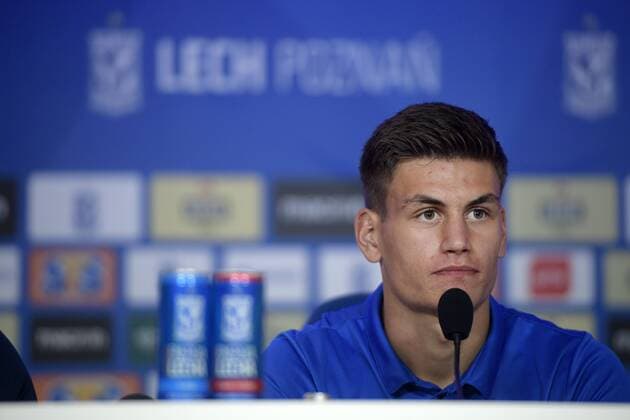 Genk s Joakim Maehle pictured during the press conference PK Pressekonferenz of Belgian first division soccer team KRC Genk, Wednesday 15 August 2018 in Poznan, Poland, ahead of the return leg of the third qualification game of Genk in the Europa League competition, against Poland club Lech Poznan, tomorrow. YORICKxJANSENS  x05406515x