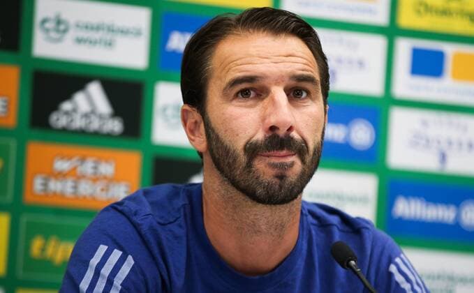 SOCCER - EL, Rapid vs Bratislava VIENNA,AUSTRIA, 15.AUG.18 - SOCCER - UEFA Europa League, SK Rapid Wien vs Slovan Bratislava, preview, press conference PK Pressekonferenz Bratislava. Image shows head coach Martin Sevela (Slovan). Keywords: Wien Energie. GEPAxpictures xPhilippxBrem
