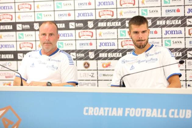 press conference PK Pressekonferenz Sarpsborg before the match of the third qualifying round of the European league HNK Rijeka-Sarpsborg 15.08.2018., Croatia, Rijeka - Press conference Sarpsborg before the match of the third qualifying round of the European league HNK Rijeka-Sarpsborg. Media was addressed by coach Geir Bakke and player Joackim Thommasen.  NelxPavletic PIXSELL