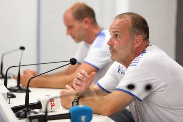 press conference PK Pressekonferenz Sarpsborg before the match of the third qualifying round of the European league HNK Rijeka-Sarpsborg 15.08.2018., Croatia, Rijeka - Press conference Sarpsborg before the match of the third qualifying round of the European league HNK Rijeka-Sarpsborg. Media was addressed by coach Geir Bakke and player Joackim Thommasen.  NelxPavletic PIXSELL