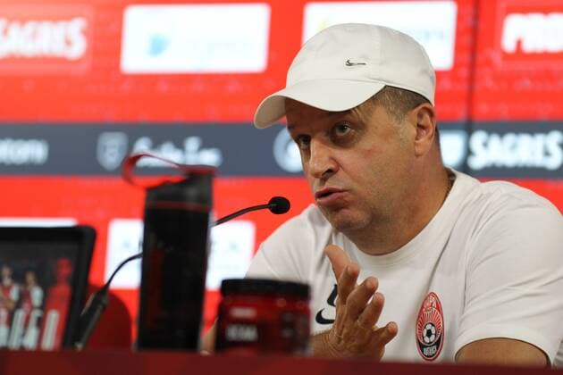 UEFA EUROPA LEAGUE - FC Zorya Luhansk coach Yuriy Vernydub during the press conference PK Pressekonferenz before the Europa League third round qualifying match against SC Braga. Estadio Municipal de Braga, Portugal, 15th August 2018. Photo: IMAGO Pedro Benavente - PUBXNOTXINXPORTUGAL PEDRO BENAVENTE