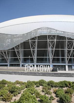 Craiova RB Leipzig Soccer Euro League Qualifiers Craiova 16 08 2018 Stadionul Ion Oblemenco Soccer UEFA Euro League Qualification 3 Round 2nd Leg CS Universitatea Craiova vs RB Leipzig Picture Stadium View Exterior