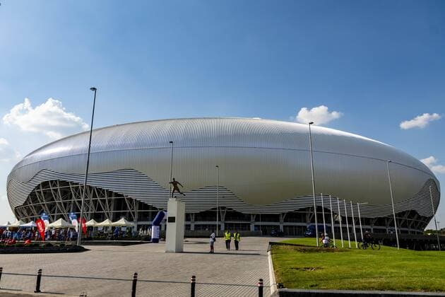 August 16, 2018: Ion Oblemenco Stadium, Craiova, Romania before the begining of the UEFA Europa League qualifications, 3rd round, second leg, game between Universitatea Craiova (ROU) and RB Leipzig (GER).  Copyright: xCatalinxSoarex crfcs16082018123586