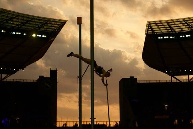 Athletics Berlin 07 08 2018 European Championships European Athletics Championships Day 1 Pole Vault Women Ladies Berlin Olympic Stadium Feature Abendstimmung
